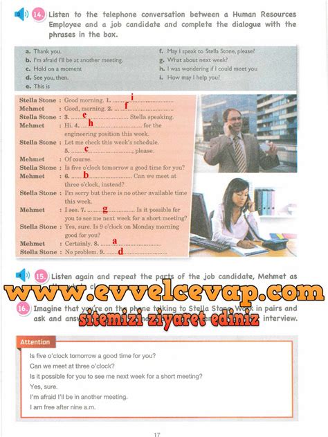 11 sınıf ingilizce ders kitabı sayfa 17 cevapları